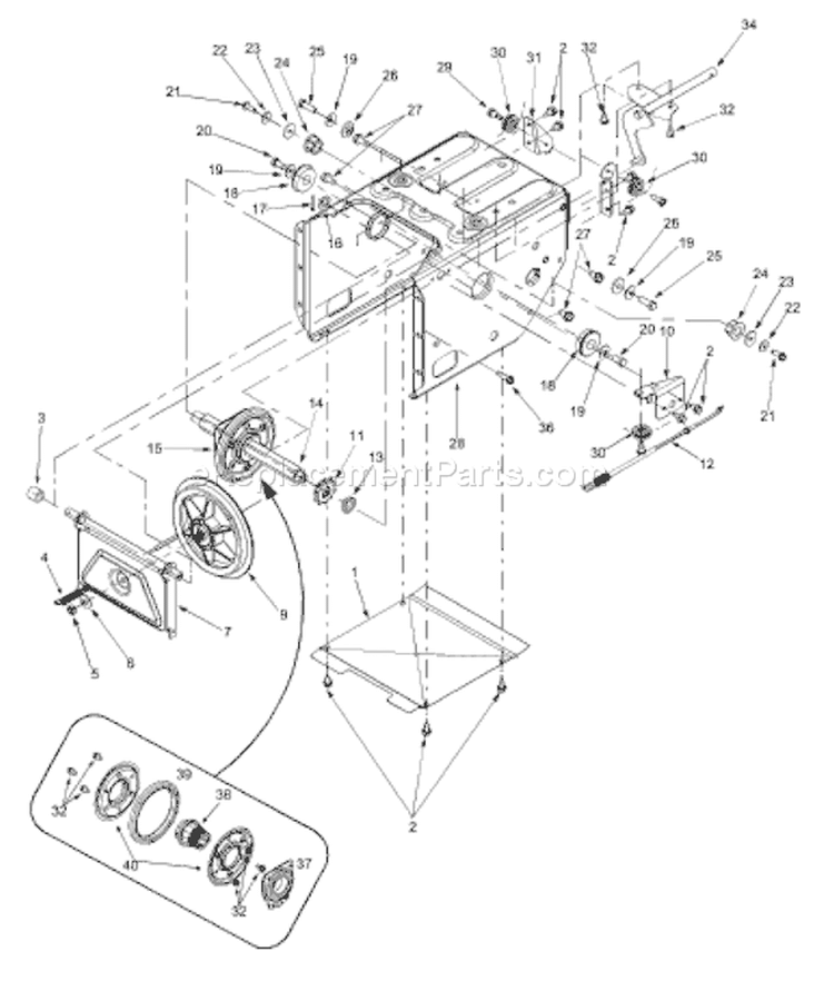Page C Diagram and Parts List for 31AH763G401 2000 Yard Man Snow Blower